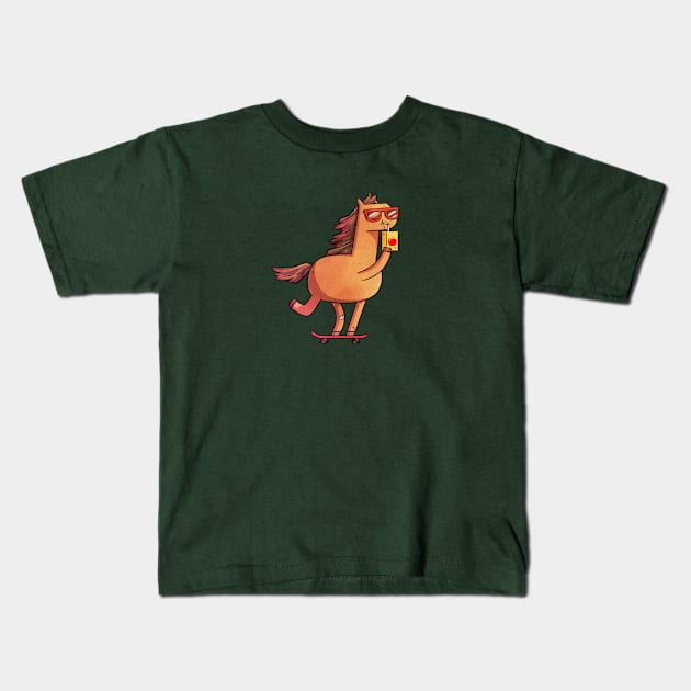 Cool Horse Kids T-Shirt by Extra Ordinary Comics